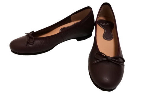 【arui_toe 1701 バーガンディー】リボンモチーフ本革パンプス