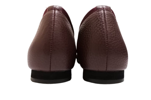 【arui_toe 1701 バーガンディー】リボンモチーフ本革パンプス