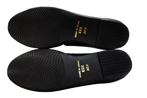 【arui_toe 1701 ブラック】リボンモチーフ本革パンプス