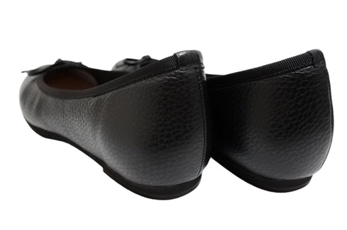 【arui_toe 1701 ブラック】リボンモチーフ本革パンプス