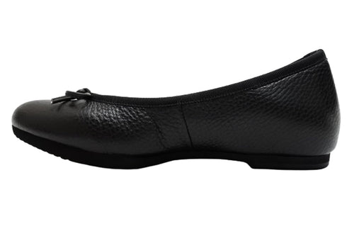 【arui_toe 1701 ブラック】リボンモチーフ本革パンプス