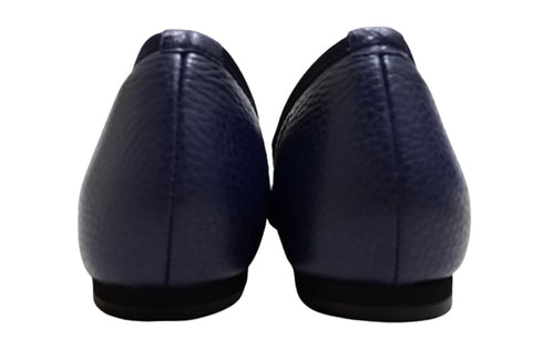 【arui_toe 1701 ネイビー】リボンモチーフ本革パンプス