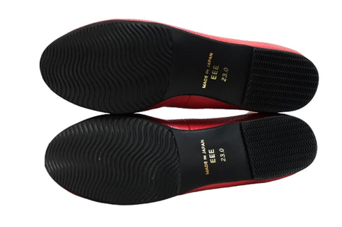 【arui_toe 1701 レッド】リボンモチーフ本革パンプス