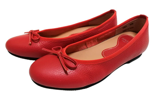 【arui_toe 1701 レッド】リボンモチーフ本革パンプス