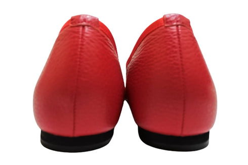 【arui_toe 1701 レッド】リボンモチーフ本革パンプス