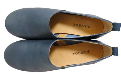 【TODAY'S 1877 ネイビー】シンプルなLカット本革やわらかスリッポン