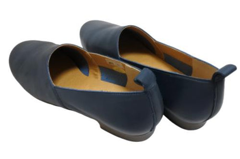 【TODAY'S 1877 ネイビー】シンプルなLカット本革やわらかスリッポン