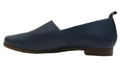 【TODAY'S 1877 ネイビー】シンプルなLカット本革やわらかスリッポン