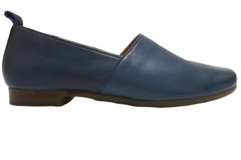 【TODAY'S 1877 ネイビー】シンプルなLカット本革やわらかスリッポン