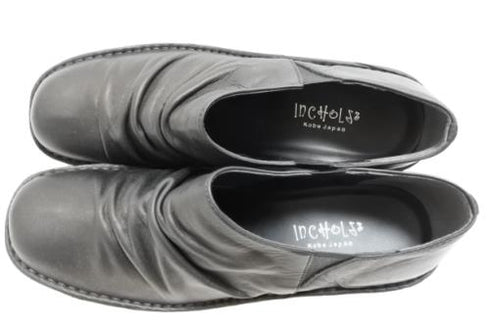 【インコルジェ2000 ブラック】本革ウェッジハイヒールブーティ