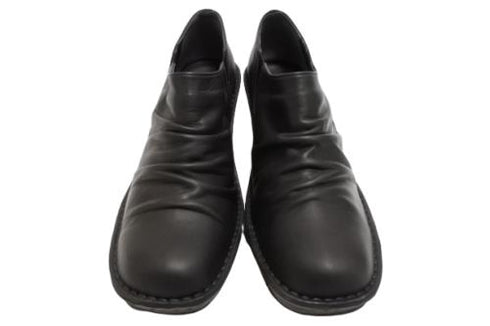 【インコルジェ2000 ブラック】本革ウェッジハイヒールブーティ