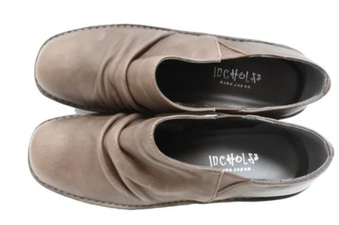 【インコルジェ2000 ダークブラウン】本革ウェッジハイヒールブーティ