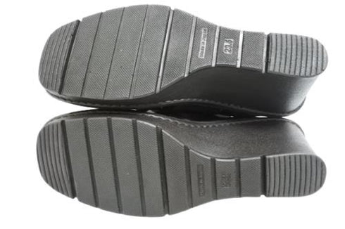 【インコルジェ2000 ダークブラウン】本革ウェッジハイヒールブーティ