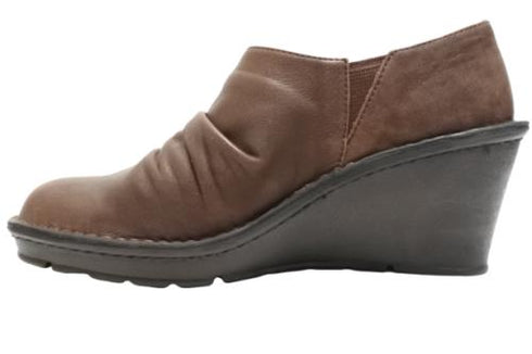 【インコルジェ2000 ダークブラウン】本革ウェッジハイヒールブーティ