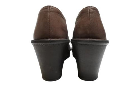 【インコルジェ2000 ダークブラウン】本革ウェッジハイヒールブーティ