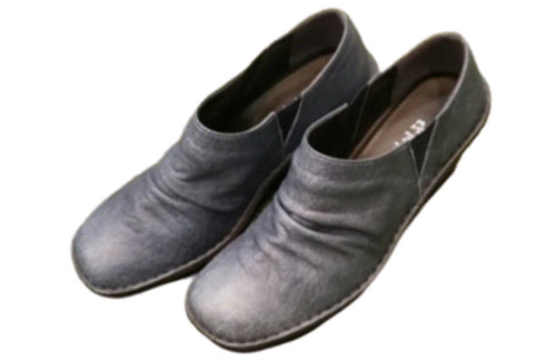 【インコルジェ2000 ネイビー】本革ウェッジハイヒールブーティ