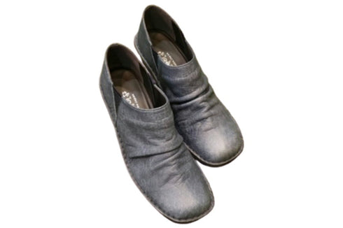 【インコルジェ2000 ネイビー】本革ウェッジハイヒールブーティ