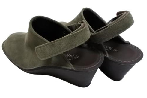 【インコルジェ2016 カーキ】ウェッジハイヒール2WAYミュール