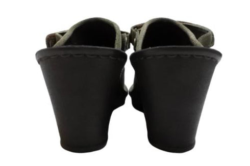 【インコルジェ2016 カーキ】ウェッジハイヒール2WAYミュール