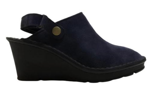 【インコルジェ2016 ネイビー】ウェッジハイヒール2WAYミュール