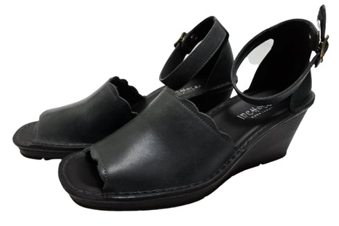 【インコルジェ2023 ネイビー】ウェッジハイヒールストラップサンダル