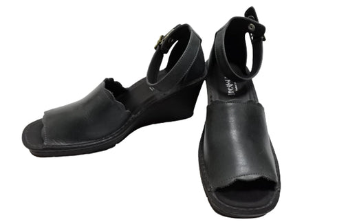 【インコルジェ2023 ネイビー】ウェッジハイヒールストラップサンダル