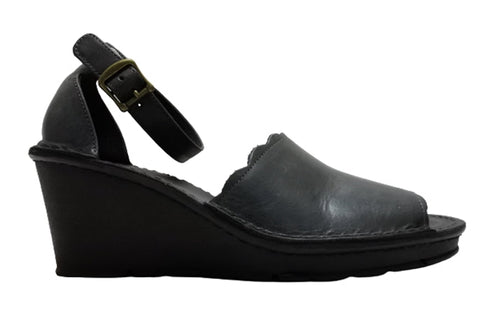 【インコルジェ2023 ネイビー】ウェッジハイヒールストラップサンダル