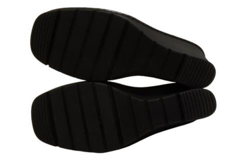 【インコルジェ 2027 ブラック】ウェッジハイヒールスリッポンシューズ