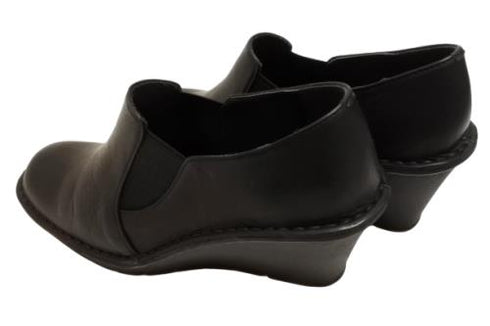 【インコルジェ 2027 ブラック】ウェッジハイヒールスリッポンシューズ