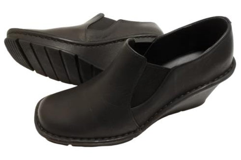 【インコルジェ 2027 ブラック】ウェッジハイヒールスリッポンシューズ