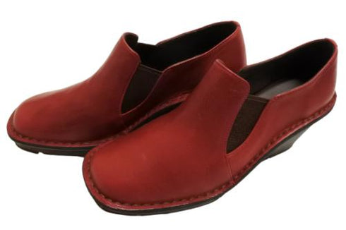 【インコルジェ 2027 ワイン】ウェッジハイヒールスリッポンシューズ