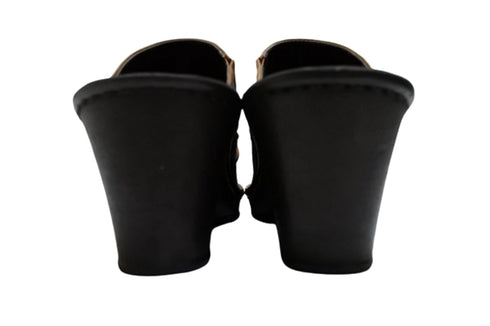 【インコルジェ 2036 ブラウン】本革ウェッジハイヒールオープントゥサンダル