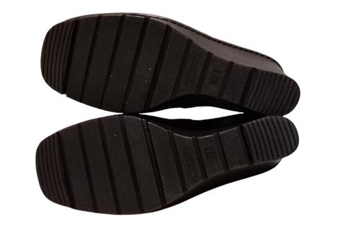 【インコルジェ 2036 オークベージュ】本革ウェッジハイヒールオープントゥサンダル