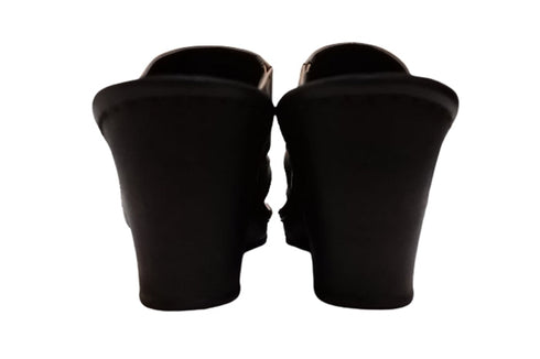 【インコルジェ 2036 オークベージュ】本革ウェッジハイヒールオープントゥサンダル