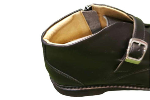 【Rinescante Valentiano22 ブラック】ベルトタイプチャッカブーツ