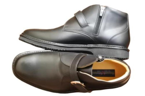 【Rinescante Valentiano22 ブラック】ベルトタイプチャッカブーツ