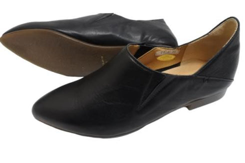 【TODAY'S 2418 ブラック】本革ポインテッドトゥ サイドゴアフラットシューズ