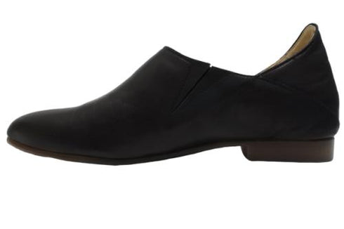 【TODAY'S 2418 ブラック】本革ポインテッドトゥ サイドゴアフラットシューズ