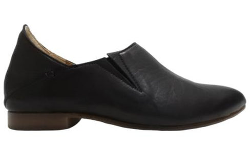 【TODAY'S 2418 ブラック】本革ポインテッドトゥ サイドゴアフラットシューズ