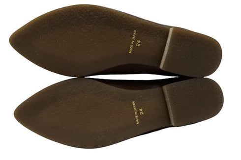 【TODAY'S 2418 ダークブラウン】本革ポインテッドトゥ サイドゴアフラットシューズ