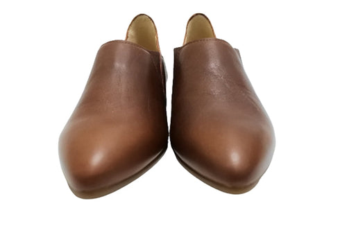 【TODAY'S 2418 ダークブラウン】本革ポインテッドトゥ サイドゴアフラットシューズ