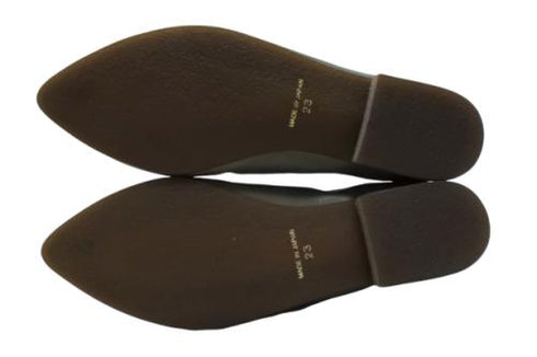 【TODAY'S 2418 グレー】本革ポインテッドトゥ サイドゴアフラットシューズ