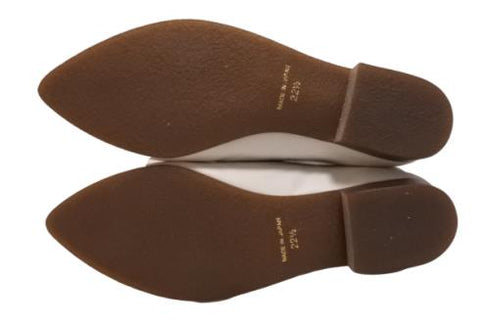 【TODAY'S 2418 アイボリー】本革ポインテッドトゥ サイドゴアフラットシューズ