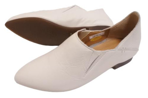 【TODAY'S 2418 アイボリー】本革ポインテッドトゥ サイドゴアフラットシューズ