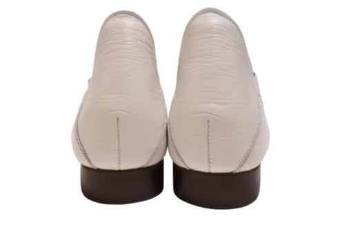 【TODAY'S 2418 アイボリー】本革ポインテッドトゥ サイドゴアフラットシューズ