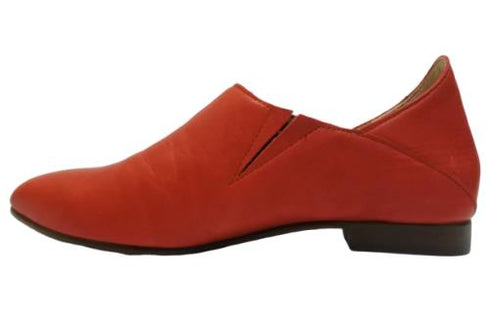 【TODAY'S 2418 レッド】本革ポインテッドトゥ サイドゴアフラットシューズ