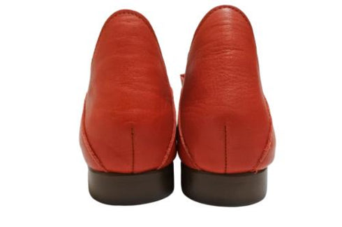 【TODAY'S 2418 レッド】本革ポインテッドトゥ サイドゴアフラットシューズ