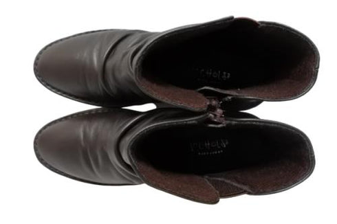 【インコルジェ3204 ダークブラウン】くしゅスマートショートブーツ