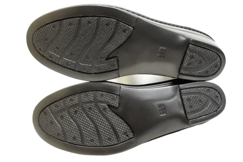 【インコルジェ3211 ブラック】レース風飾りつき上品ストラップシューズ