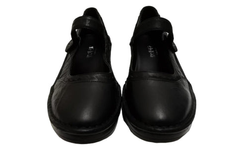 【インコルジェ3211 ブラック】レース風飾りつき上品ストラップシューズ